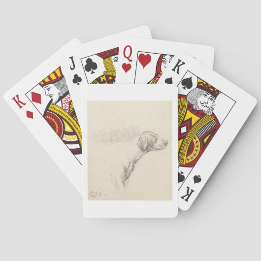 Studie eines Jagdhundes, 1794 (Bleistift auf Spielkarten (Rückseite)