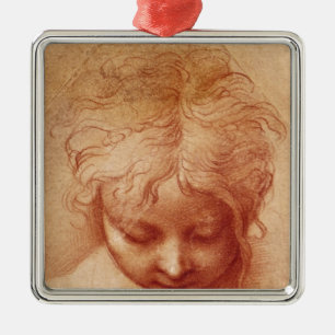 Studie eines Kopfes Silbernes Ornament