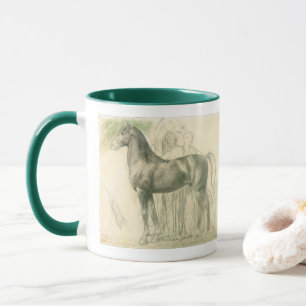 Studie eines Pferdes von Edgar Degas, Vintage Fine Tasse