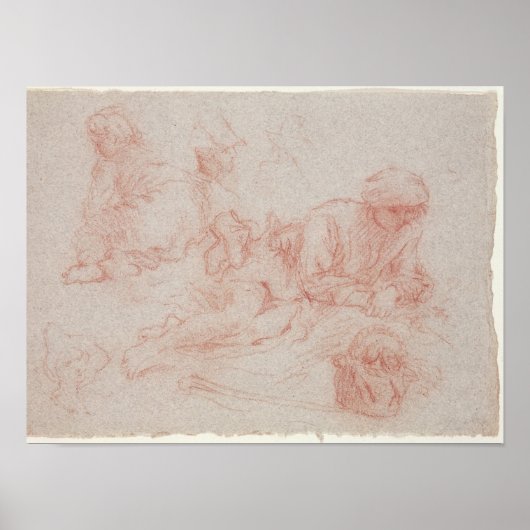 Studie eines sich zurückziehenden Mannes Poster (Vorne)