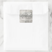 Studie eines Stammbaums des Parthenon Quadratischer Aufkleber (Tasche)