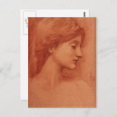 Studie eines weiblichen Leiters, Burne-Jones Fine Postkarte (Vorne/Hinten)