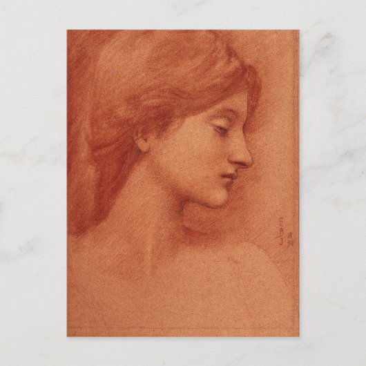 Studie eines weiblichen Leiters, Burne-Jones Fine Postkarte (Vorderseite)