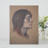 Studie eines weiblichen Leiters (von Evelyn De Mor Karte (Stehend Vorderseite)