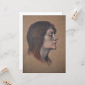 Studie eines weiblichen Leiters (von Evelyn De Mor Karte (Vorderseite/Rückseite Beispiel)