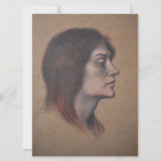 Studie eines weiblichen Leiters (von Evelyn De Mor Karte (Vorderseite)