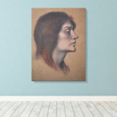 Studie eines weiblichen Leiters (von Evelyn De Mor Leinwanddruck (Insitu (Holzboden))