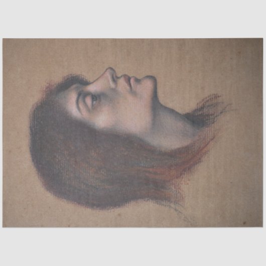 Studie eines weiblichen Leiters (von Evelyn De Mor Seidenpapier (Vorderseite)