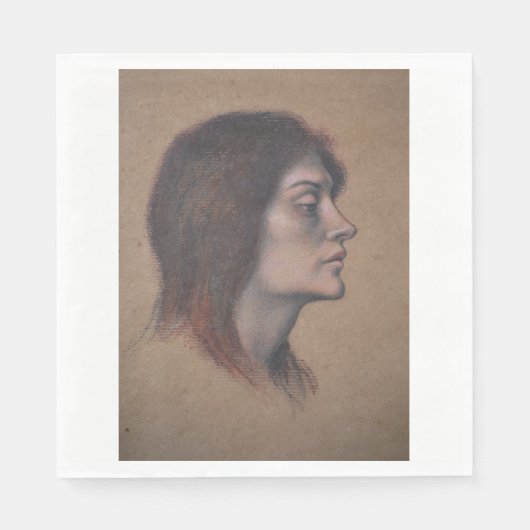 Studie eines weiblichen Leiters (von Evelyn De Mor Serviette (Vorderseite)