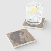 Studie eines weiblichen Leiters (von Evelyn De Mor Steinuntersetzer (Seitenansicht)