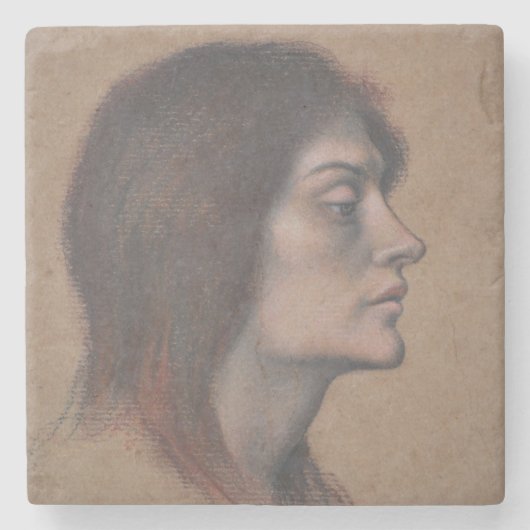 Studie eines weiblichen Leiters (von Evelyn De Mor Steinuntersetzer (Vorderseite)