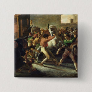 Studie für das Rennen der barbarischen Pferde, Button