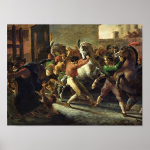 Studie für das Rennen der barbarischen Pferde, Poster