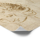 Studie für den Leiter von Leda durch Leonardo da V Poster (Ecke)