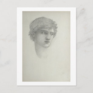 Studie für den Leiter von Perseus (Bleistift auf P Postkarte