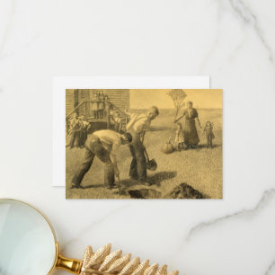 Studie für die Baumpflanzergruppe von Grant Wood Dankeskarte