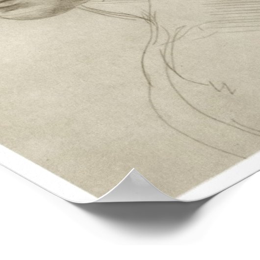 Studie für die "Jungfrau der Felsen", Da Vinci Poster (Ecke)