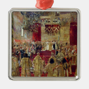 Studie für die Krönung des Zars Nicholas II Silbernes Ornament