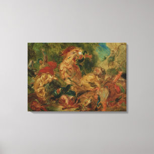 Studie für die Löwe-Jagd, 1854 Leinwanddruck