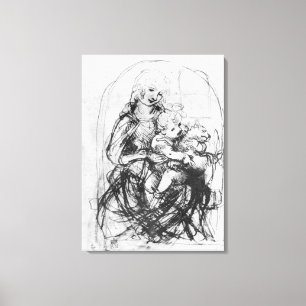 Studie für eine Madonna mit Katze, c.1478-80 Leinwanddruck