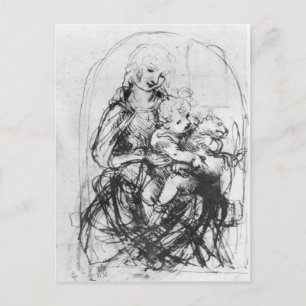 Studie für eine Madonna mit Katze, c.1478-80 Postkarte