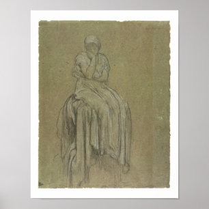 Studie für Einsamkeit, c.1890 (Kreide auf Papier) Poster