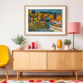 Studie für Herbstlandschaft mit Booten | Kandinsky Poster