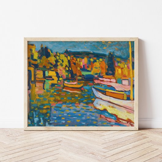 Studie für Herbstlandschaft mit Booten | Kandinsky Poster