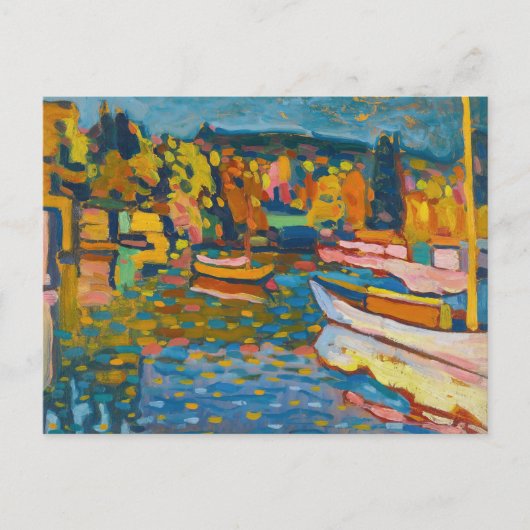 Studie für Herbstlandschaft mit Booten | Kandinsky Postkarte (Vorderseite)