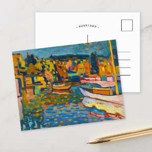 Studie für Herbstlandschaft mit Booten   Kandinsky Postkarte