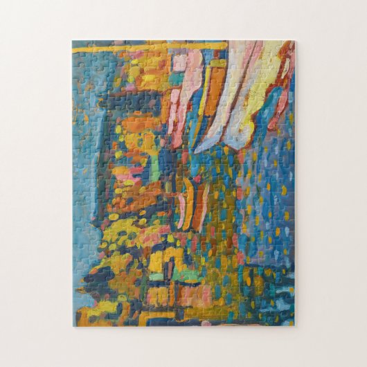 Studie für Herbstlandschaft mit Booten | Kandinsky Puzzle (Vertikal)