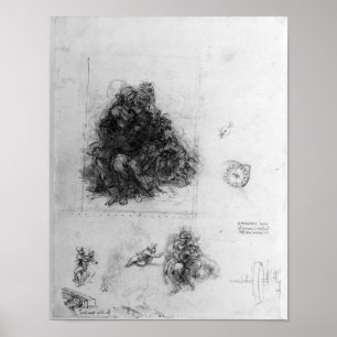 Studie für Jungfrau und Kind mit St. Anne Poster