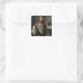 Studie für Selbstportrait mit Handschuh, c.1498 Quadratischer Aufkleber (Tasche)