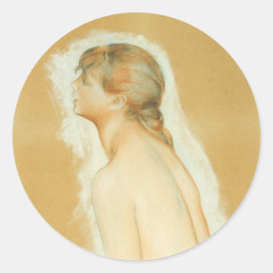 Studie für "The Large Bathers" von Pierre Renoir Runder Aufkleber