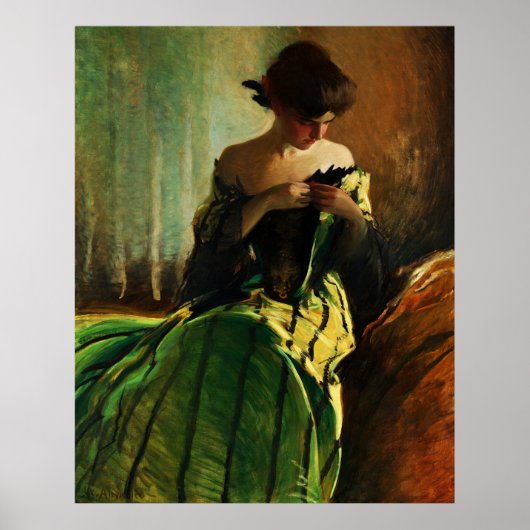 Studie in Schwarz und Grün von John White Alexande Poster (Vorne)