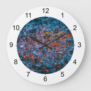 Studie in Watercolor - Orange Große Wanduhr