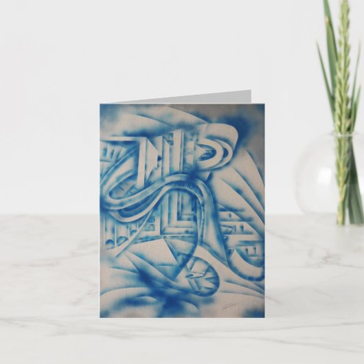 Studie mit Blue Abstrakt Card Karte (Vorderseite)