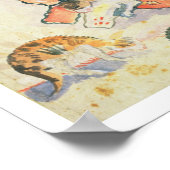 Studie mit Katzen und Kopf (ohne Inhalt auf Papier Poster (Ecke)