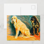 Studie mit zwei Hunden Postkarte (Vorne/Hinten)