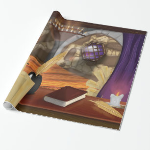 Studie mittelalterlicher Schreiber Geschenkpapier