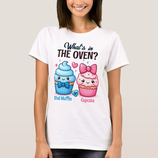 Studie Muffin oder Cupcake Pink oder Blue Gender R T-Shirt (Vorderseite)