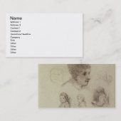 Studie Paul Gauguins | der Köpfe, 1884 (schwarze Visitenkarte (Vorne/Hinten)