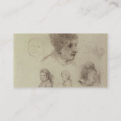 Studie Paul Gauguins | der Köpfe, 1884 (schwarze Visitenkarte (Rückseite)