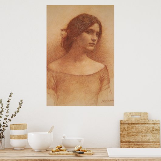 Studie "The Lady Clare" von J W Waterhouse c1900 Poster (Küche)