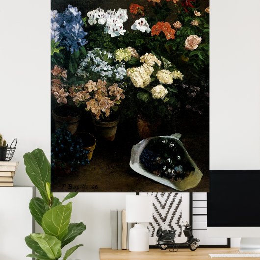 Studie über Blume von Frederic Bazille Poster (Heimbüro)