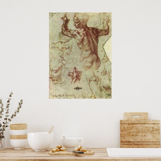 Studie über das libysche Sibyl durch Michelangelo Poster (Küche)