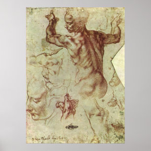 Studie über das libysche Sibyl durch Michelangelo Poster