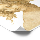 Studie über den Kopf einer Frau, Leonardo da Vinci Poster (Ecke)