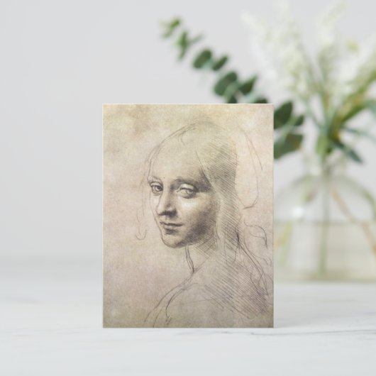 Studie über den Leiter eines Mädchens Postkarte (Stehend Vorderseite)