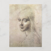 Studie über den Leiter eines Mädchens Postkarte (Vorderseite)